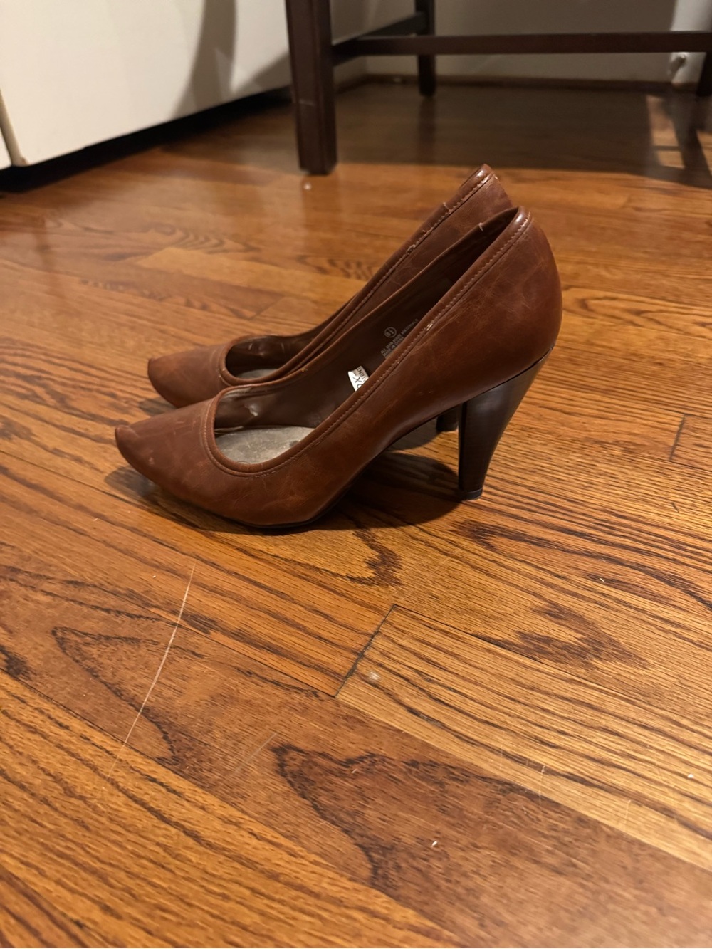 Mossimo Supply Co. Brown Pointed Toe Stacked Heel Pumps